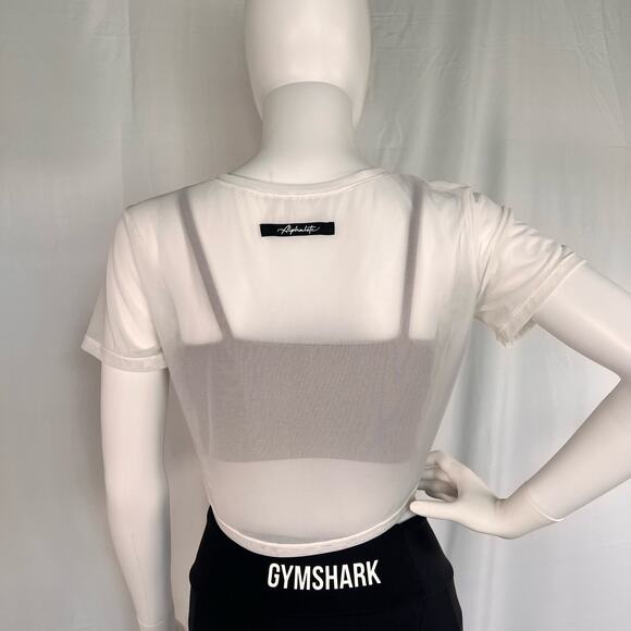 Alphalete White Mesh Shirt Size Small - Picture 8 of 8